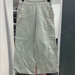 Zara Kids Light Green Wide-Leg Pants